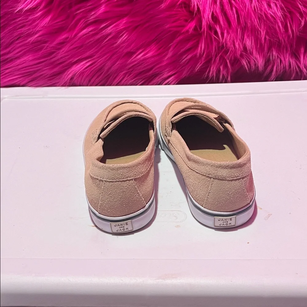 Janie and Jack Tan Suede Slip-On Moccasins